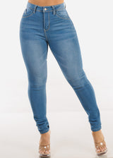 Butt Lift Super High Waist Stretch Light Skinny Jeans