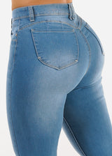 Butt Lift Super High Waist Stretch Light Skinny Jeans