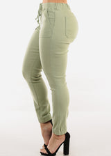 High Waist Hyper Stretch Cuffed Jogger Pants Sage