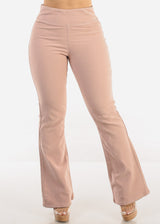 Butt Lift Super High Waist Bootcut Pants Light Pink