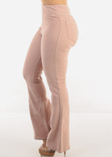 Butt Lift Super High Waist Bootcut Pants Light Pink