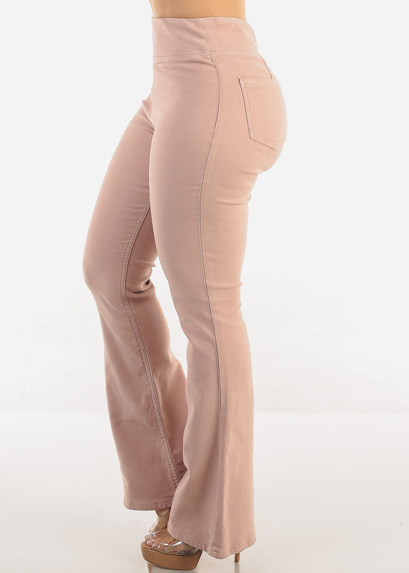 Butt Lift Super High Waist Bootcut Pants Light Pink