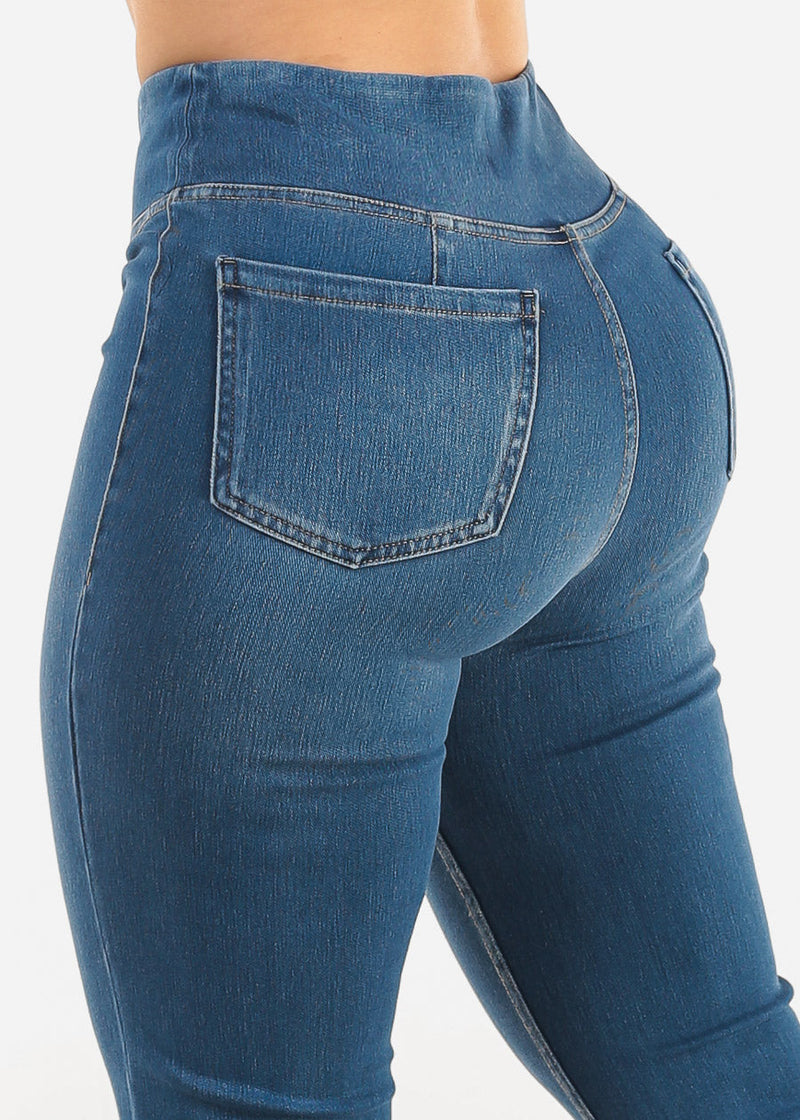 Butt Lift Super High Waist Bootcut Denim Pants Med Blue