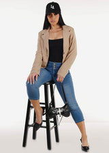 MX JEANS Stretchy Butt Lifting Mid Rise Denim Capris