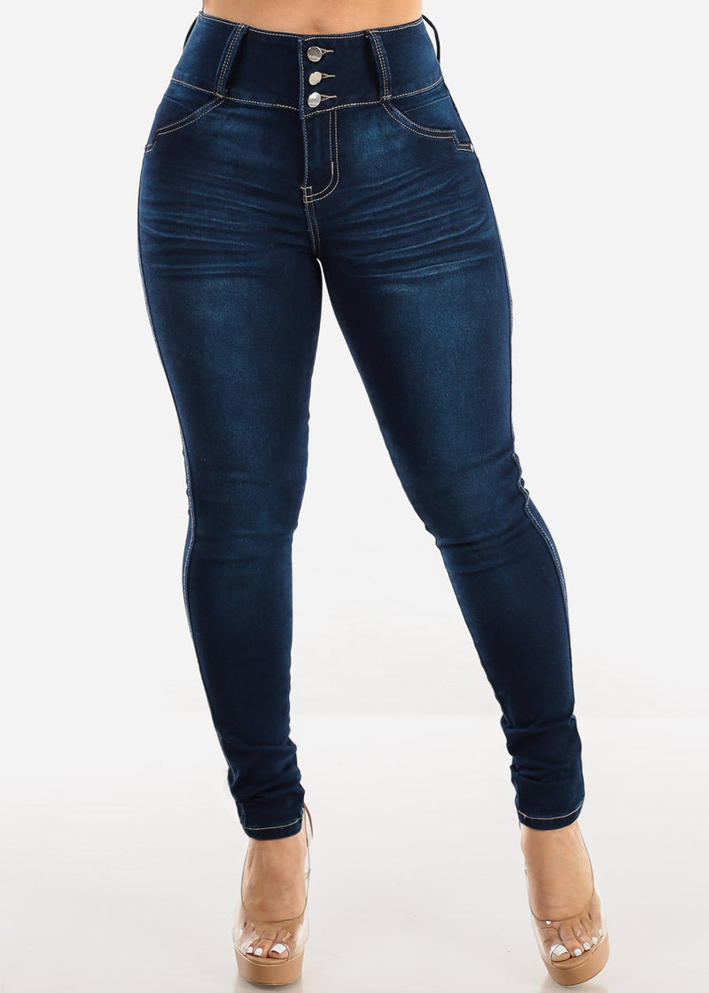 Butt Lift High Waist Dark Skinny Jeans