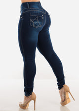 Butt Lift High Waist Dark Skinny Jeans