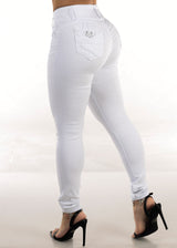 Butt Lift High Waist White Skinny Jeans
