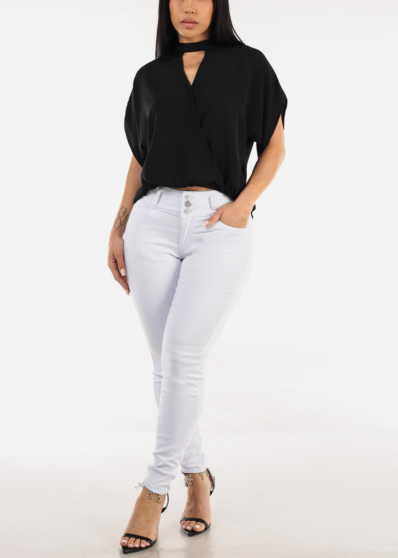 Butt Lift High Waist White Skinny Jeans