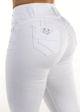 Butt Lift High Waist White Skinny Jeans