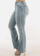 High Waist Stretchy Bootcut Jeans Light Wash