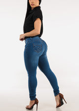 Levantacola High Waisted Skinny Jeans Indigo