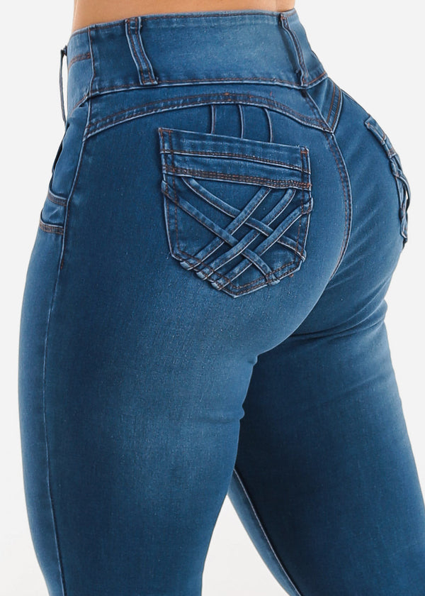 Levantacola High Waisted Skinny Jeans Indigo