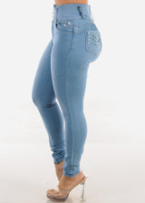 Levantacola Super High Waist Skinny Jeans Light Wash