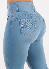Levantacola Super High Waist Skinny Jeans Light Wash