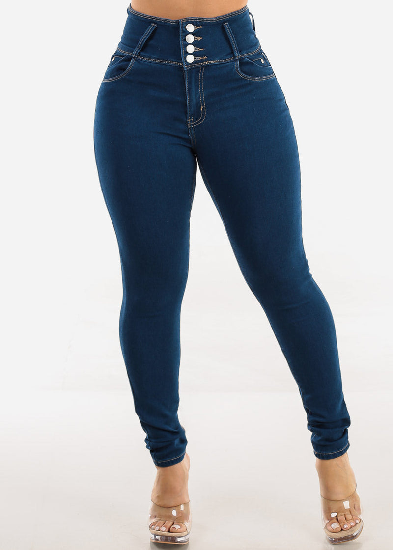 Levantacola Super High Waist Skinny Jeans Indigo