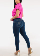 Levantacola Super High Waist Skinny Jeans Indigo