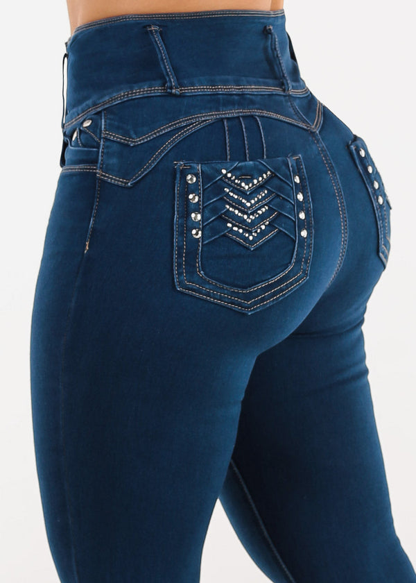 Levantacola Super High Waist Skinny Jeans Indigo