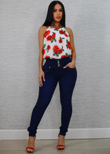 Levantacola Thick Waist Stretchy Skinny Jeans Dark Wash