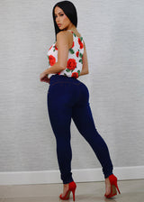 Levantacola Thick Waist Stretchy Skinny Jeans Dark Wash