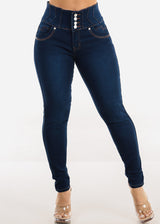 Levantacola Thick Waist Stretchy Skinny Jeans Dark Wash