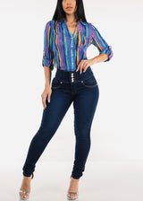Levantacola Thick Waist Stretchy Skinny Jeans Dark Wash
