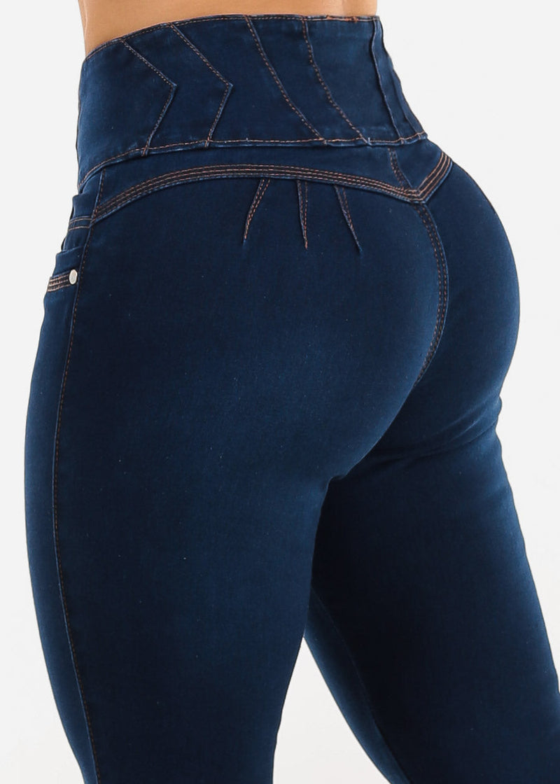 Levantacola Thick Waist Stretchy Skinny Jeans Dark Wash