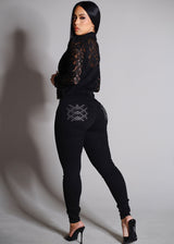 Levantacola Super High Waist Black Skinny Jeans