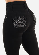 Levantacola Super High Waist Black Skinny Jeans
