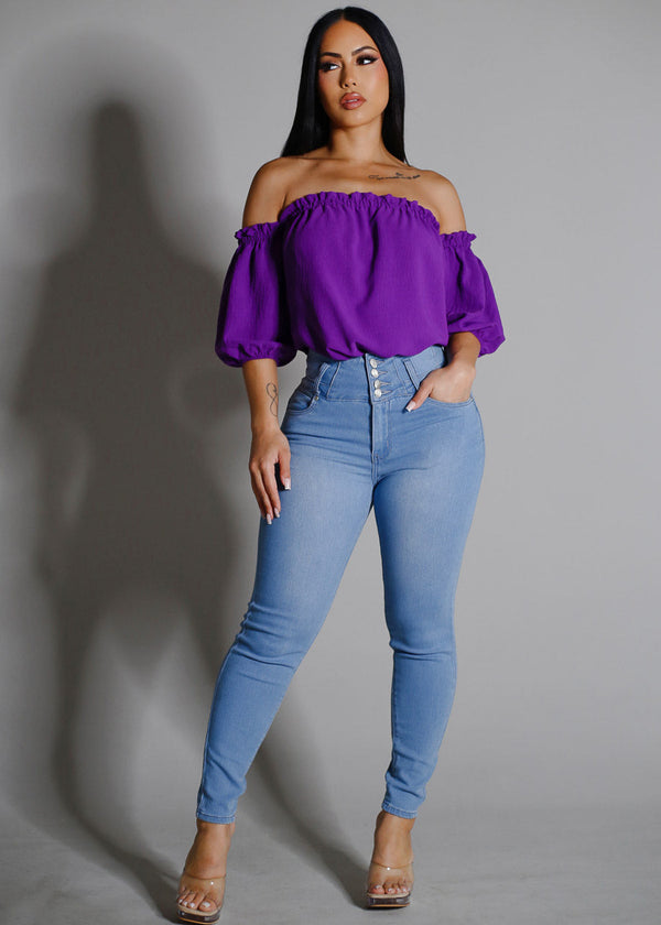 Levantacola Super High Waist Light Skinny Jeans