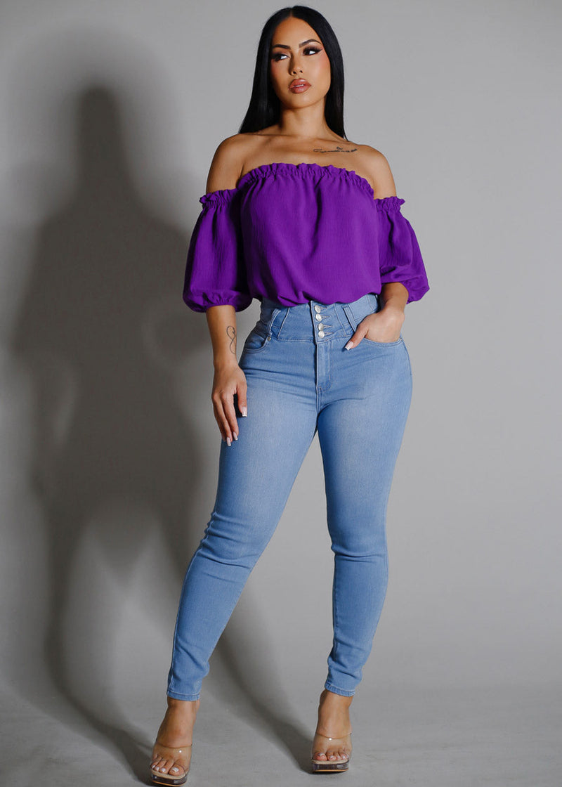 Levantacola Super High Waist Light Skinny Jeans