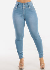 Levantacola Super High Waist Light Skinny Jeans