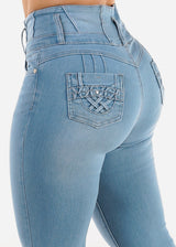 Levantacola Super High Waist Light Skinny Jeans