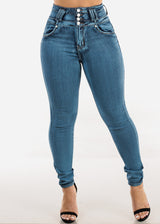 Levantacola Super High Waist Skinny Jeans w Pocket Design