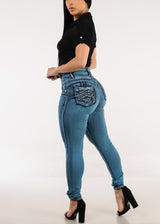 Levantacola Super High Waist Skinny Jeans w Pocket Design