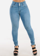 Butt Lifting High Rise Light Blue Skinny Jeans