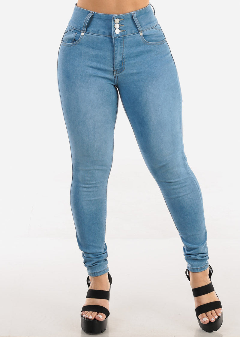 Butt Lifting High Rise Light Blue Skinny Jeans