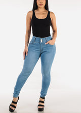 Butt Lifting High Rise Light Blue Skinny Jeans