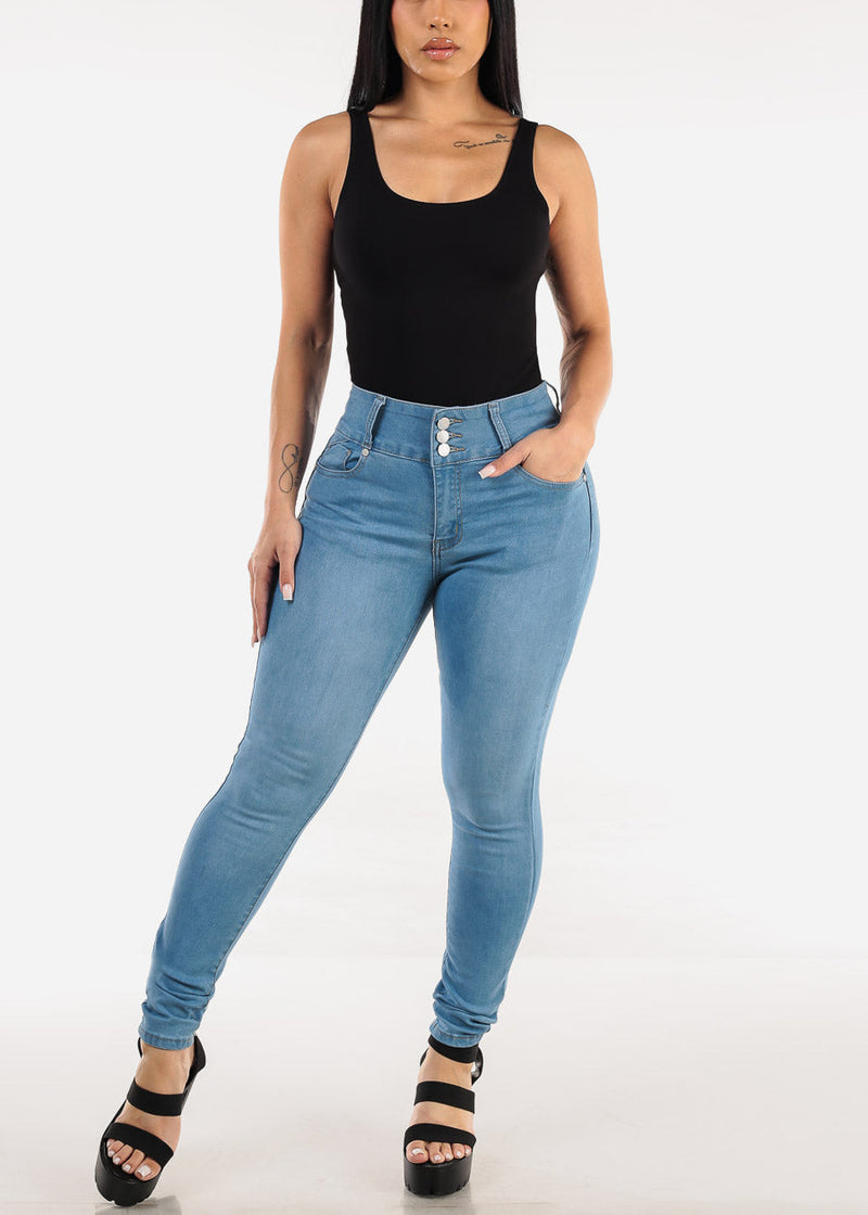 Butt Lifting High Rise Light Blue Skinny Jeans