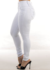 White Butt Lift High Waist Stretchy Skinny Jeans