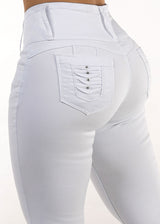 White Butt Lift High Waist Stretchy Skinny Jeans