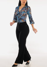 Black High Waist Hyper Stretch Wide Leg Pants