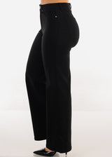 Black High Waist Hyper Stretch Wide Leg Pants