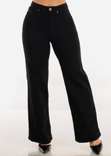 Black High Waist Hyper Stretch Wide Leg Pants