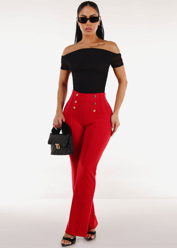 Black Off Shoulder Ruched Crop Top
