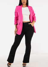 Stretchy Boat Neckline Ruched Crop Top White