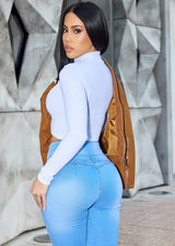 MX JEANS Butt Lift Thick Waist Bootcut Jeans Light Blue