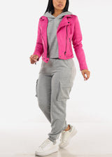 Grey Fleece Pullover Hoodie