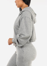 Grey Fleece Pullover Hoodie