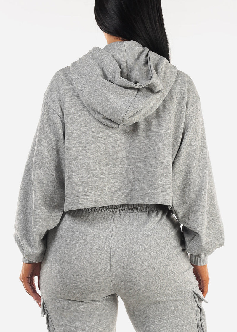 Grey Fleece Pullover Hoodie