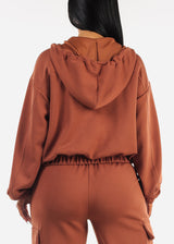 Zip Up Brown Hoody w Pockets